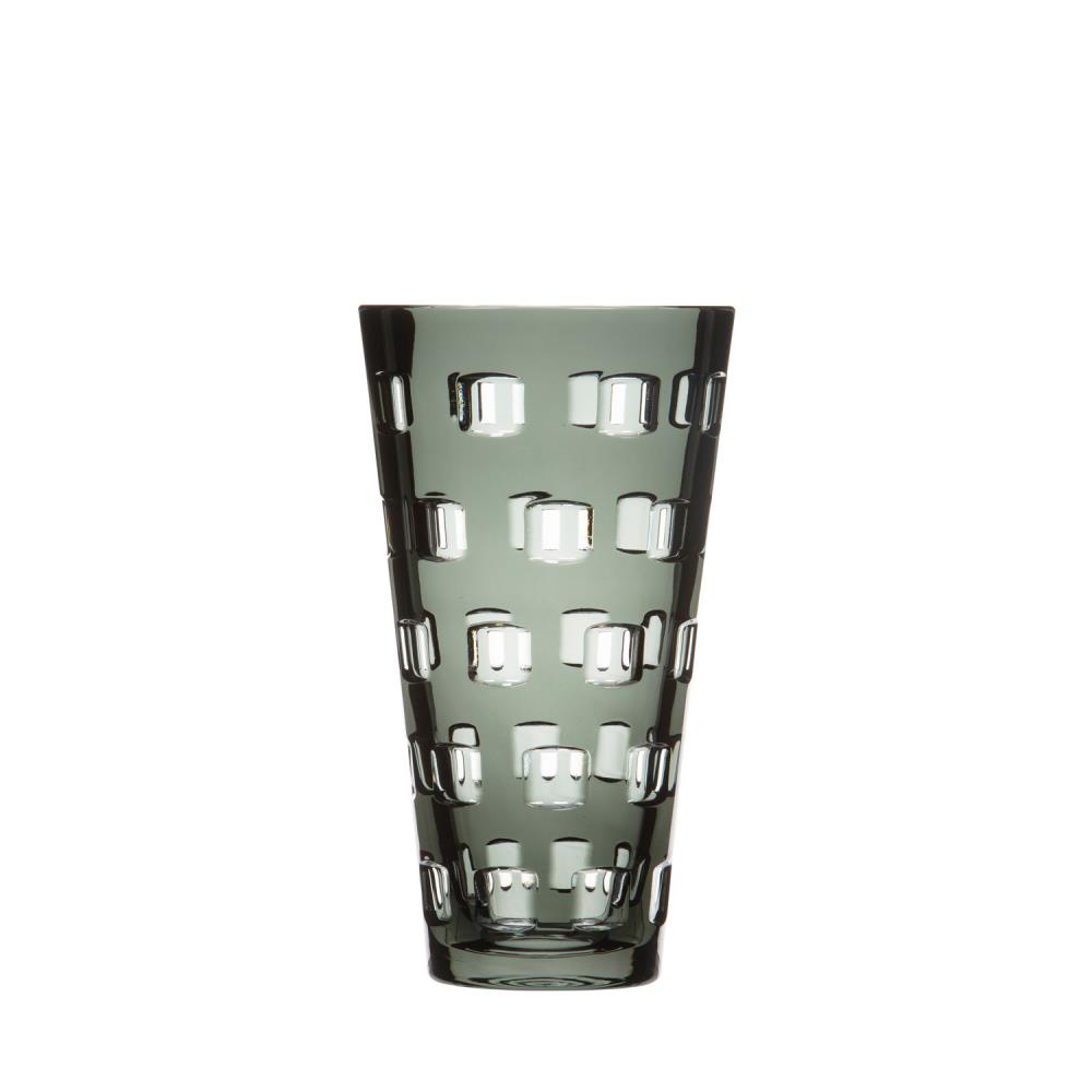 Vase Kristallglas Quadro grey (18 cm)