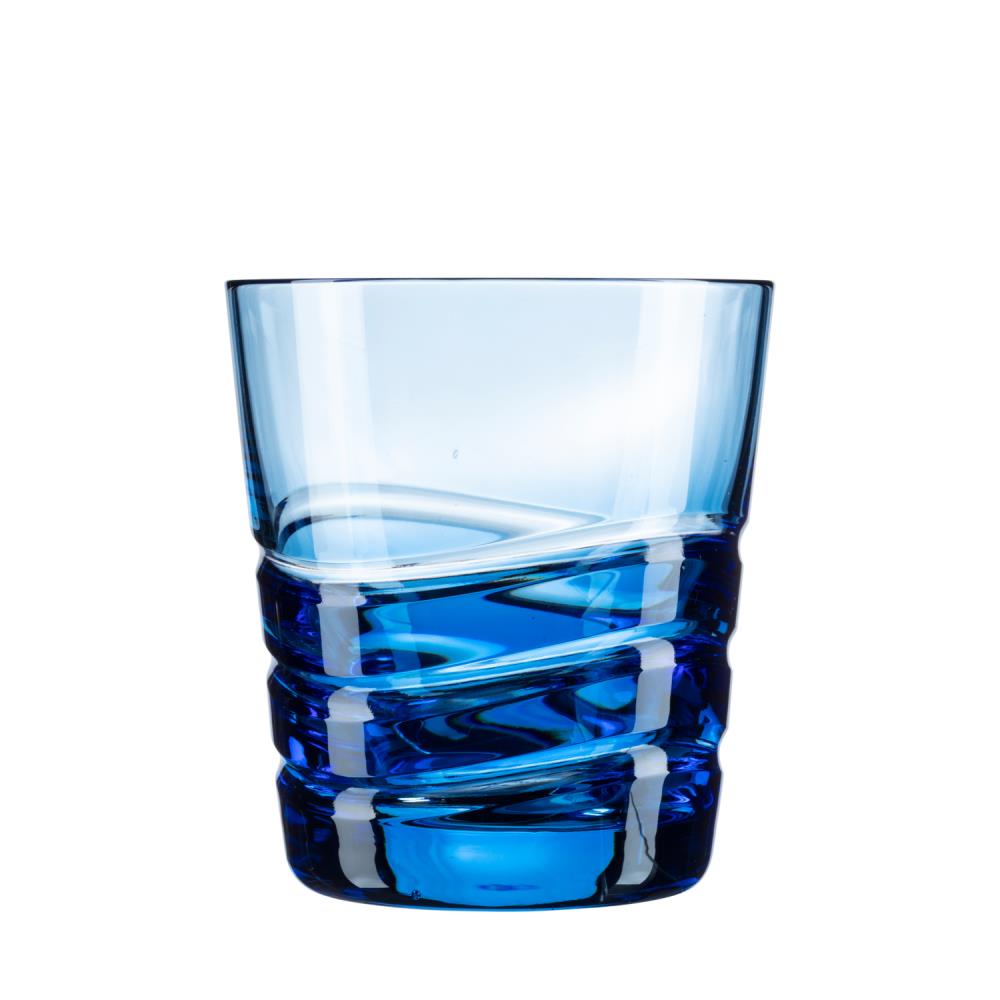 Becher Kristallglas Wave aqua (9,5 cm)