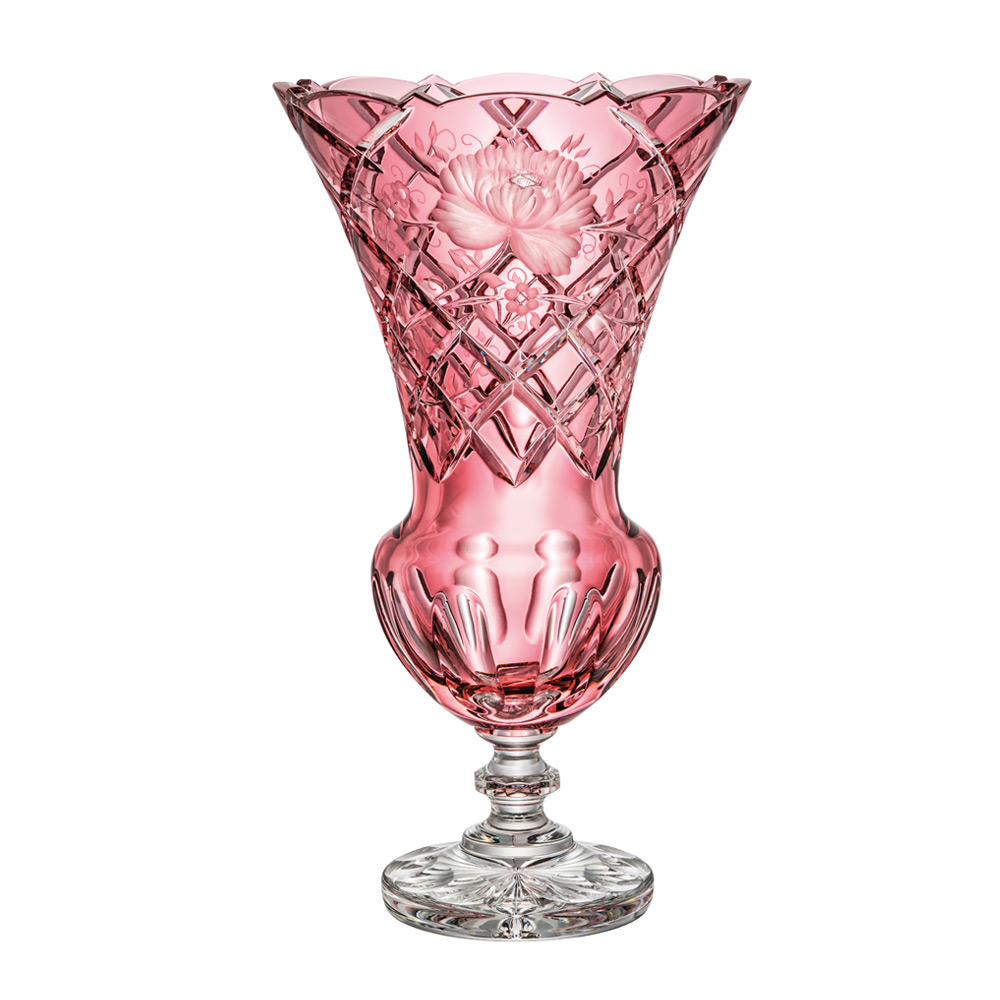Vase Kristallglas Sunrose rosalin (44 cm)