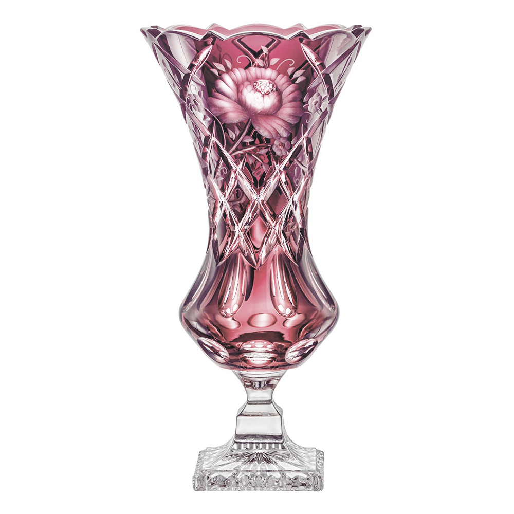 Vase Kristallglas Sunrose rosalin (34 cm)