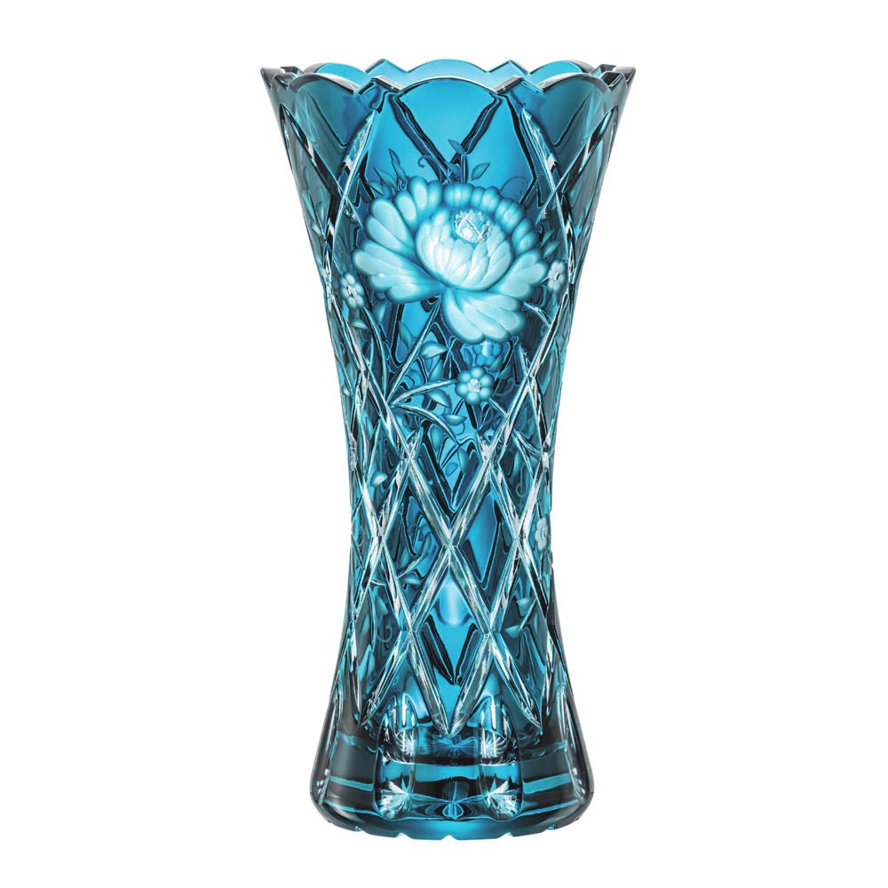 Vase Kristallglas Sunrose azur (30 cm)