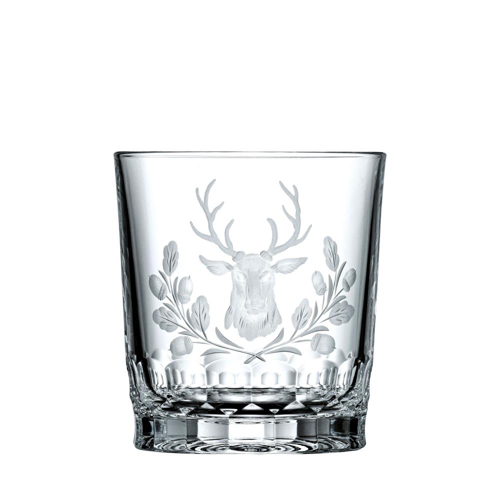 Whiskyglass Kristall Hirschkopf clear (9,3 cm)