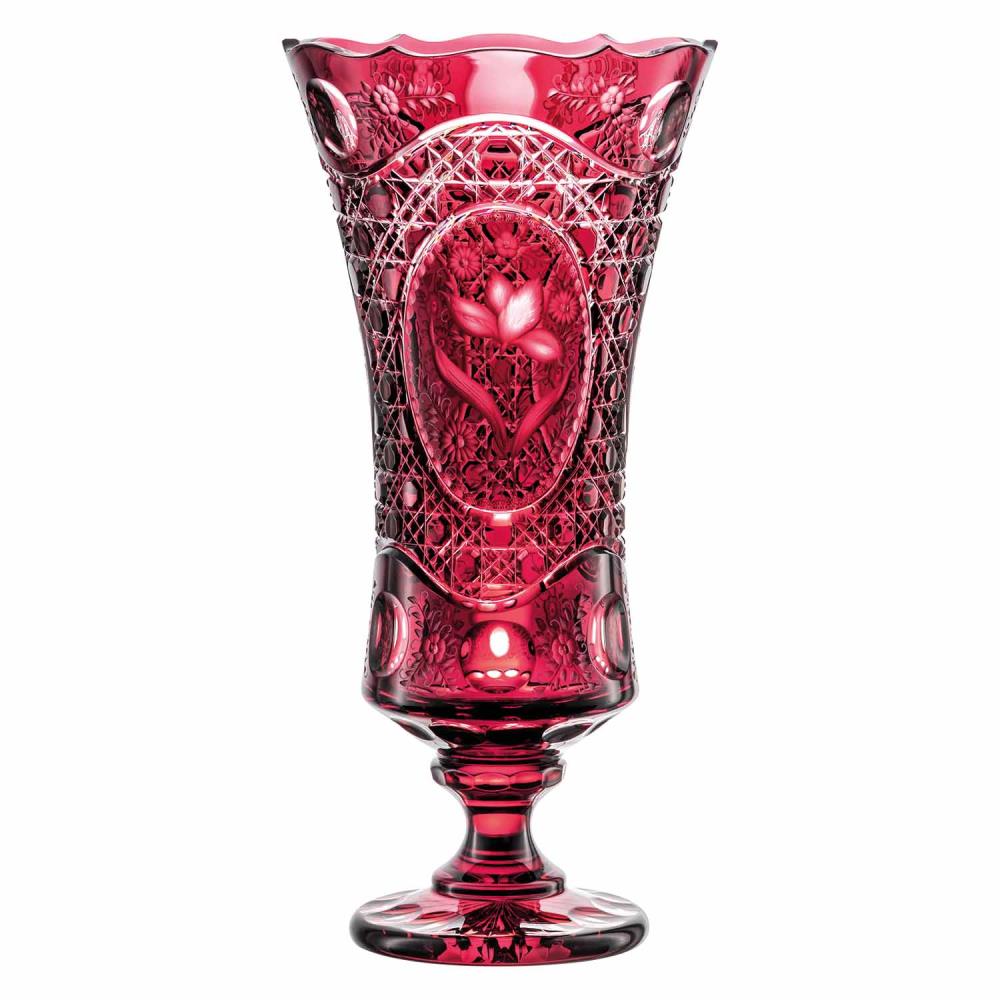 Vase Kristallglas Magicflower rubin (43 cm)