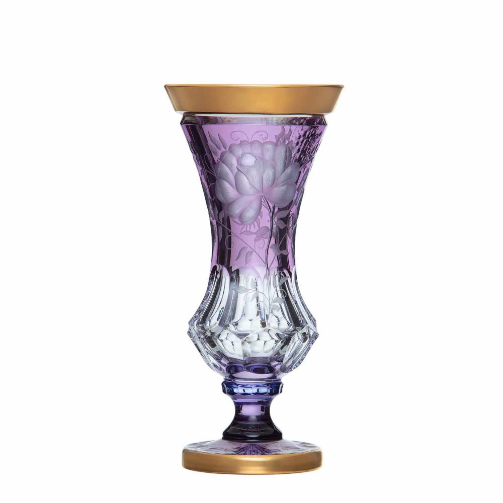 Vase Kristallglas Primerose Gold lavender (34 cm)
