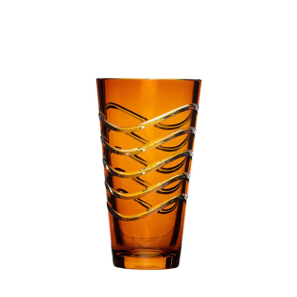 Vase Kristallglas Wave amber (23 cm)