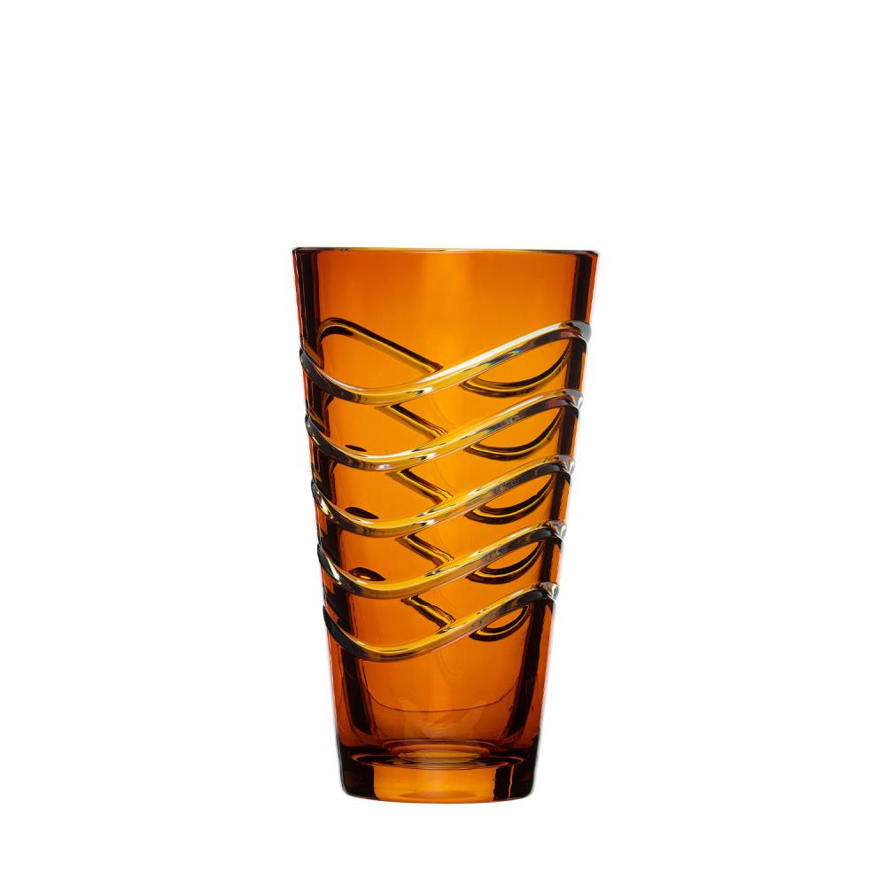 Vase Kristallglas Wave amber (18 cm)