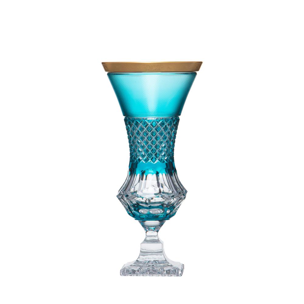 Vase Kristallglas Rococo azur (34 cm)