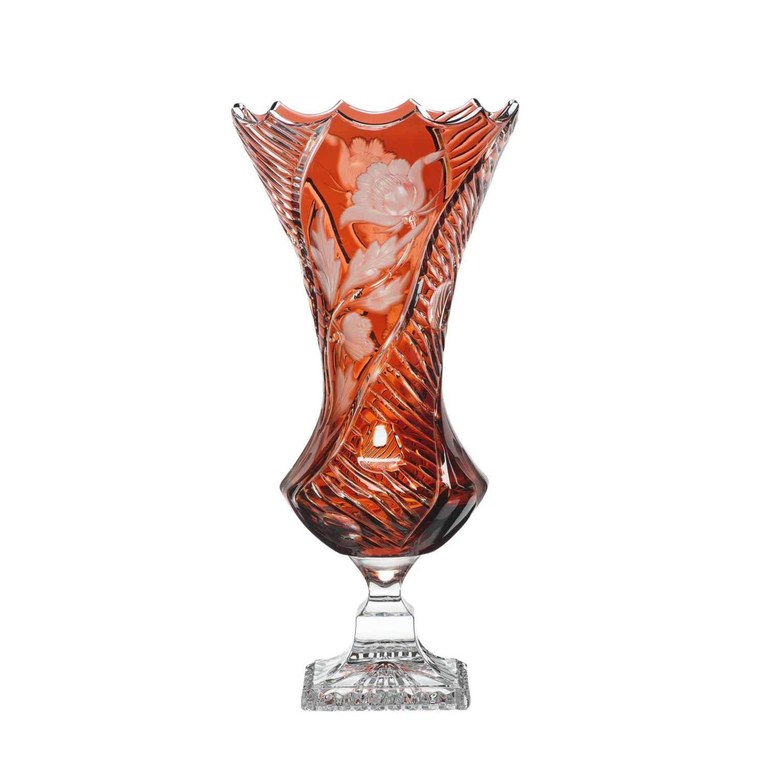 Vase crystal Red Poppy rubin red (34 cm)