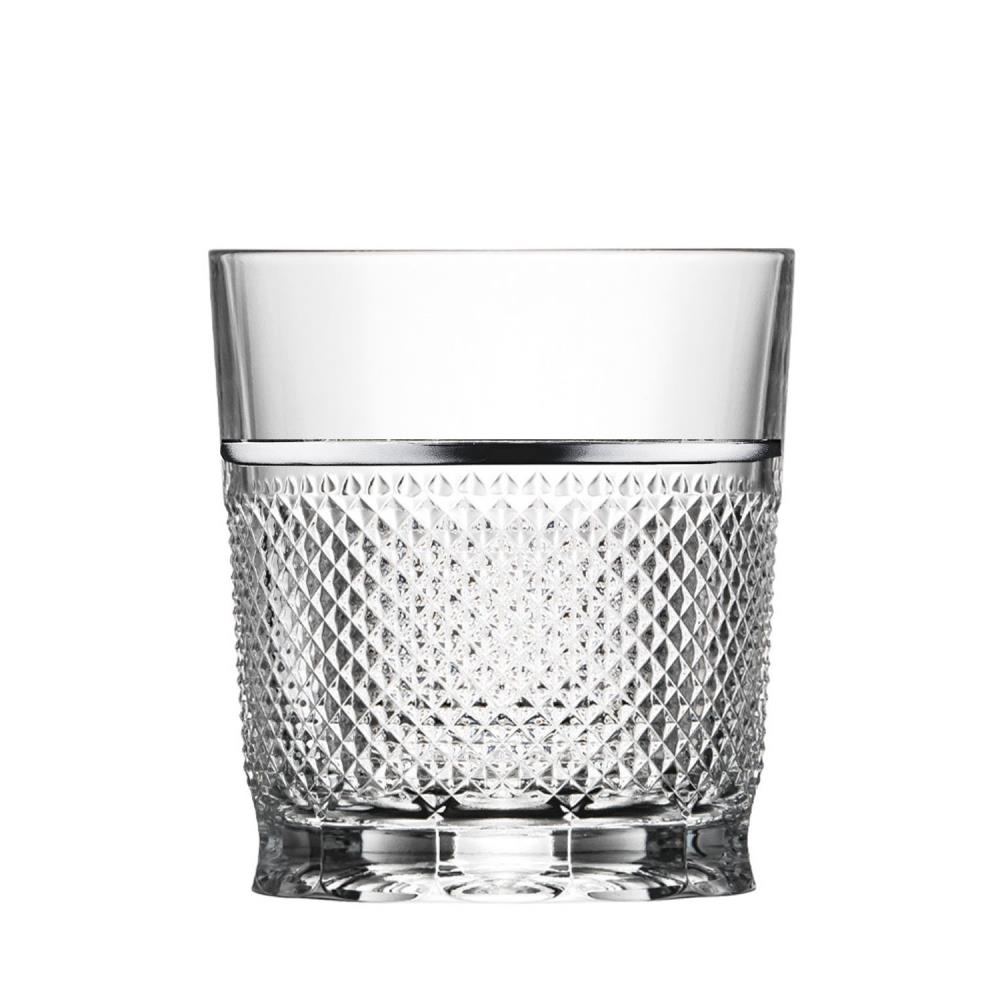 Whiskey glass crystal Oxford platinum Raia clear (9 cm)