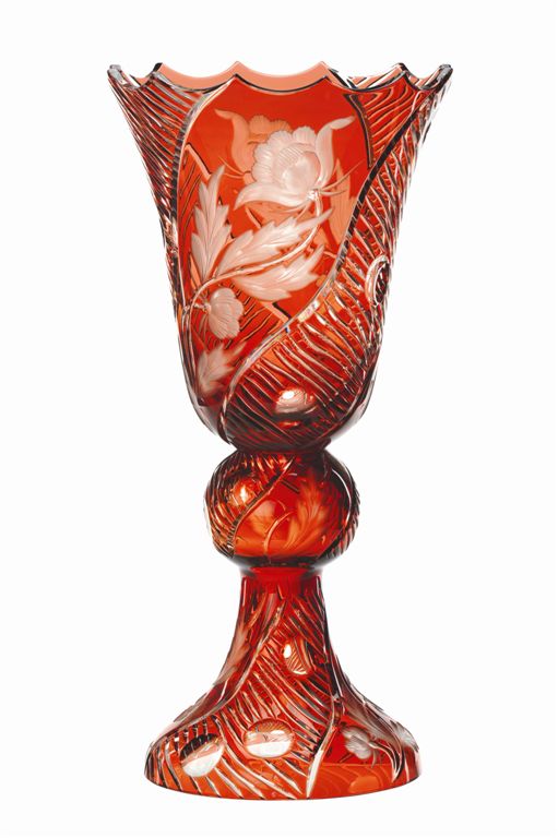 Vase Kristallglas Red Poppy (52 cm)