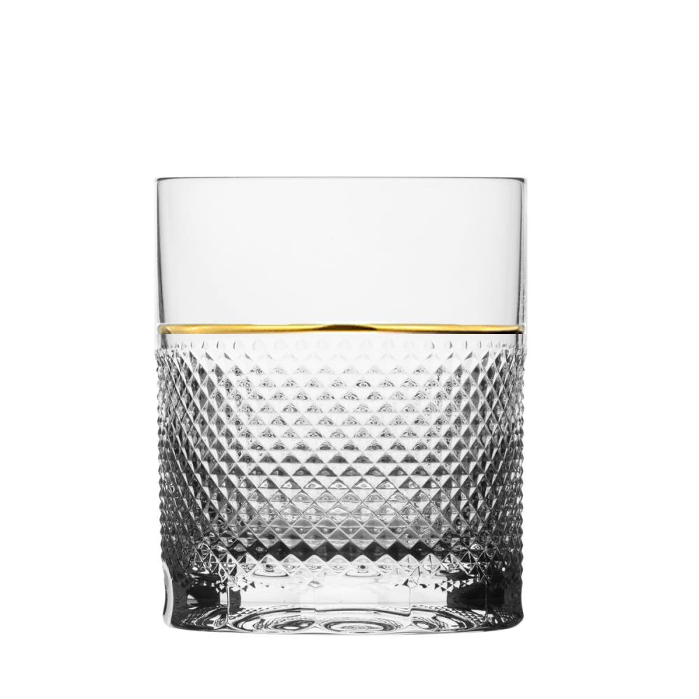 Whiskey glass crystal Oxford Gold rim Raia (10 cm)